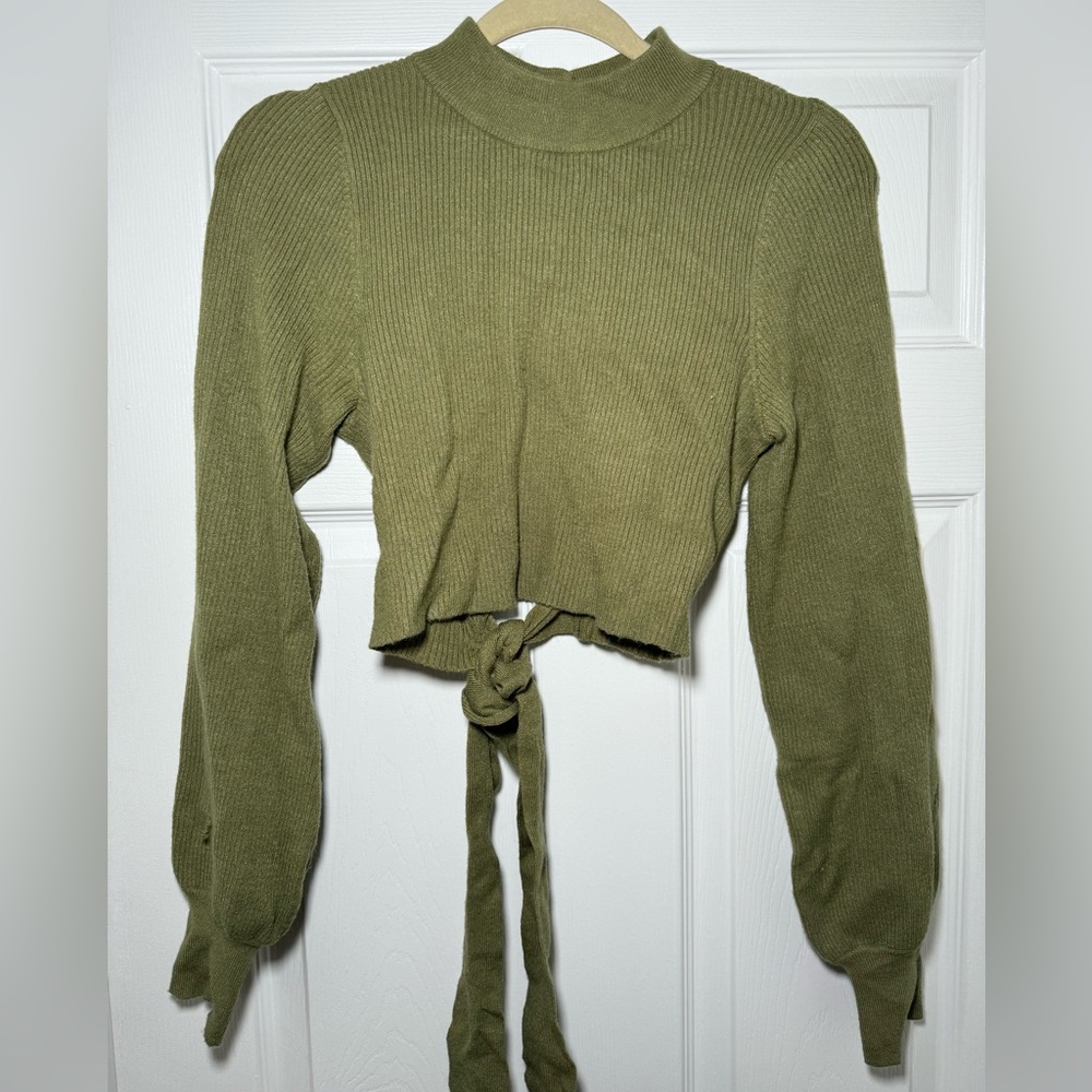 Double Zero Open Back Cropped Sweater